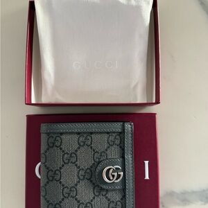 Gucci Black and Gray GG Pattern Wallet